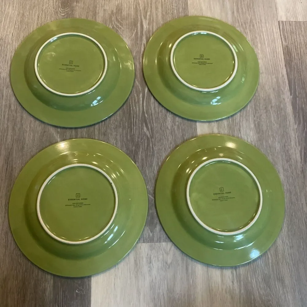 Set of 4 Essential Home Salad Plates In Fiesta Green ~ 8 5/8” Vintage 2005 HTF